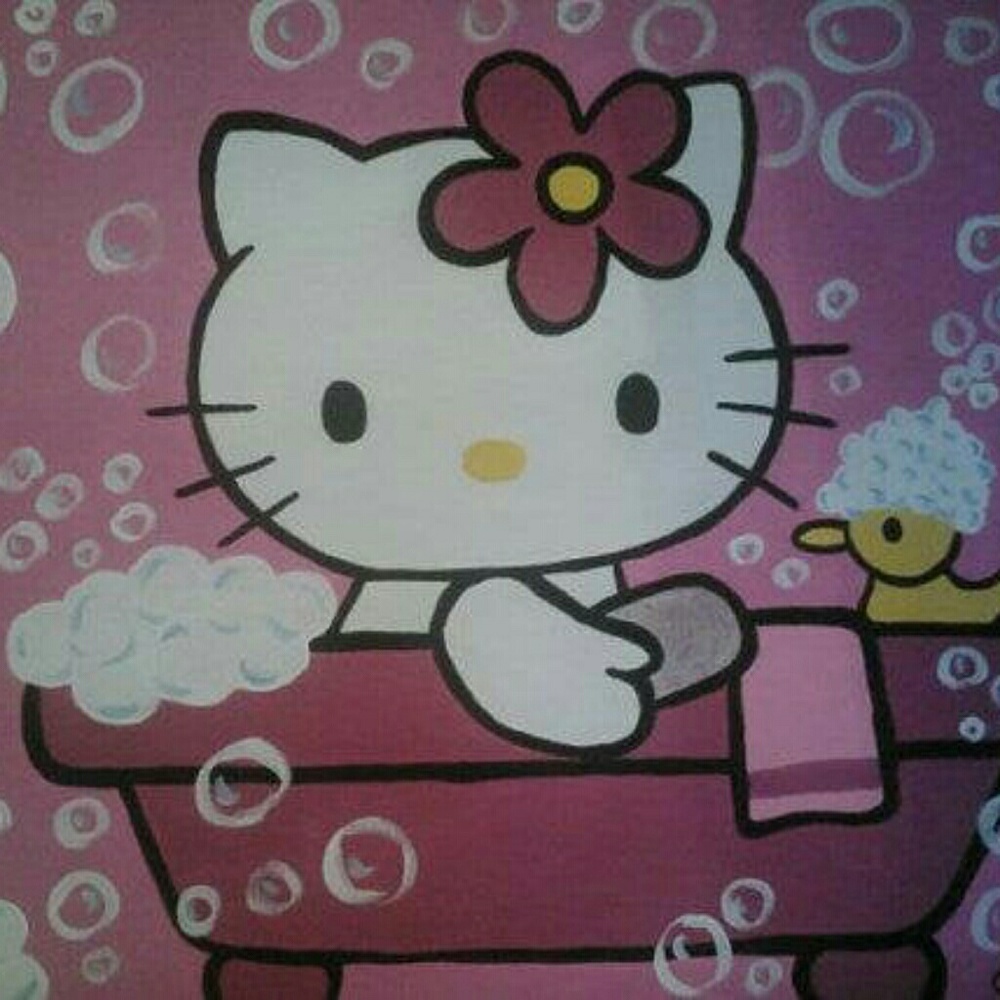 Hello Kitty Bubble Bath Canvas Painting